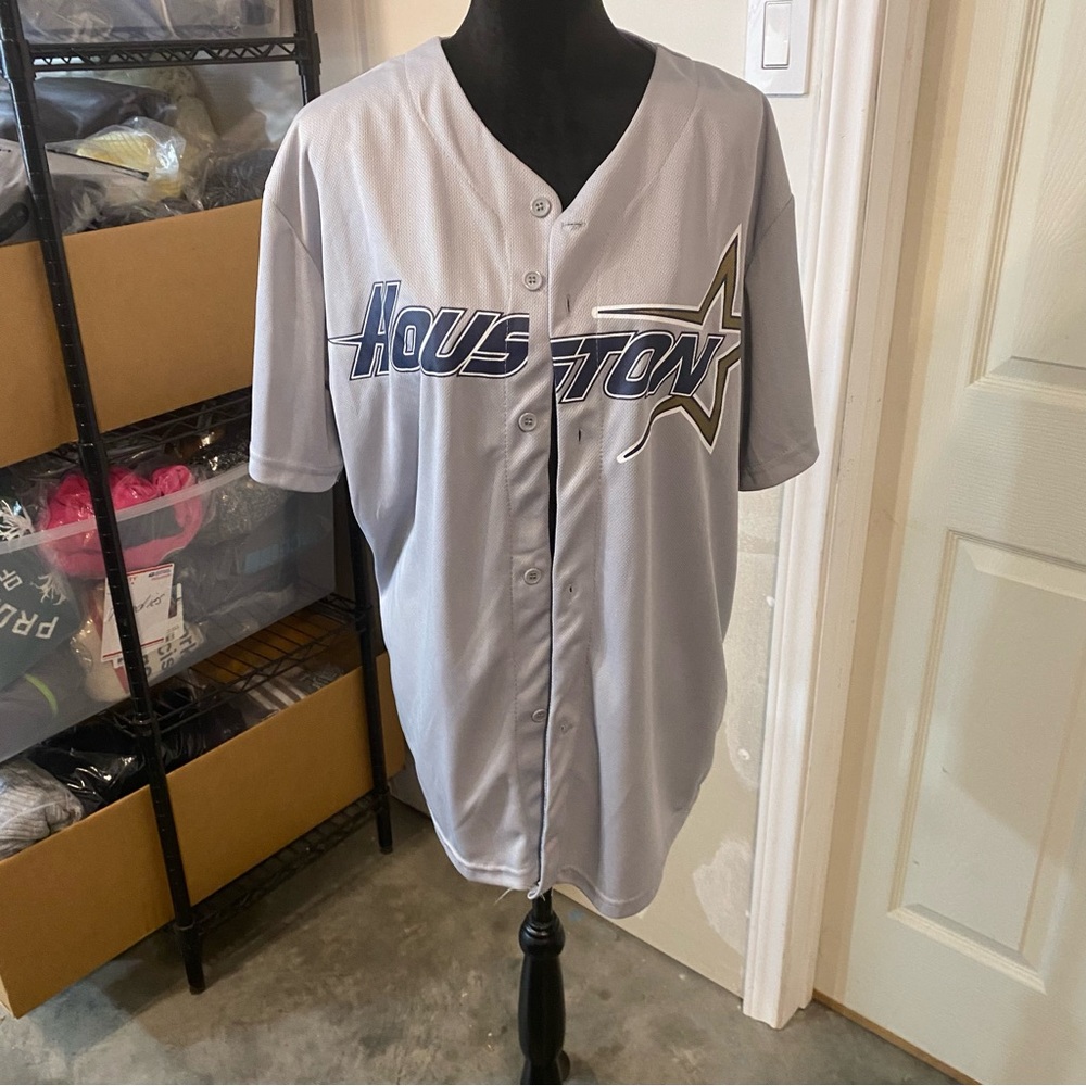 Houston Astros Gray Jersey baseball shirt Tucker 30 button down short sleeve